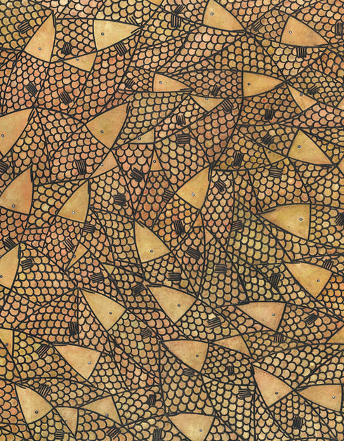Copper Sardines | Framed Giclee Print on Canvas